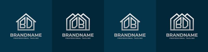 Letter BD and DB Home Logo Set. Suitable for any business related to house, real estate, construction, interior with BD or DB initials. vector