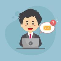 Bussiness Man Checking Email Inbox vector