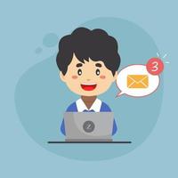 Bussiness man Checking Email Inbox vector