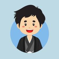 avatar de un japonés personaje vector