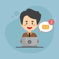 Bussiness Man Checking Email Inbox vector