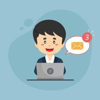 Bussiness man Checking Email Inbox vector