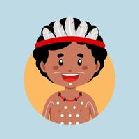 avatar de un aborigen personaje vector