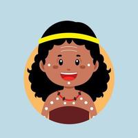 avatar de un aborigen personaje vector