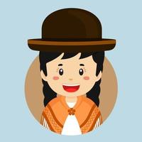 avatar de un bolivia personaje vector