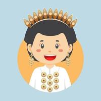 avatar de un Indonesia personaje vector