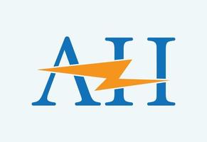Initial AH Letter logo design, Vector design concept
