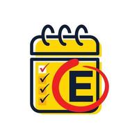 Initial E Calendar Logo vector