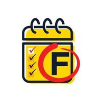 Initial F Calendar Logo vector