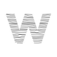 Initial W Abstract Line Logo vector