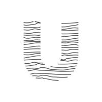 Initial U Abstract Line Logo vector