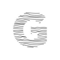 Initial G Abstract Line Logo vector