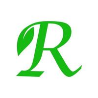 Initial R Leaf Logo vector