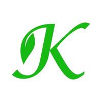 Initial K Leaf Logo vector