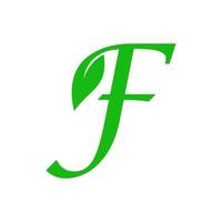 Initial F Leaf Logo vector