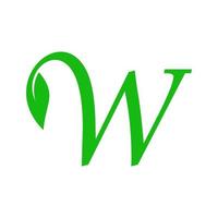 Initial W Leaf Logo vector