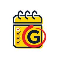 Initial G Calendar Logo vector