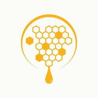 colmena abeja logo vector