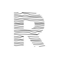 Initial R Abstract Line Logo vector