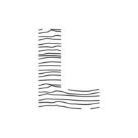 Initial L Abstract Line Logo vector