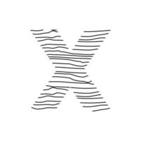 Initial X Abstract Line Logo vector