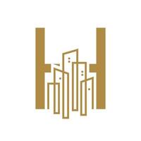 Initial H Gold City Logo vector