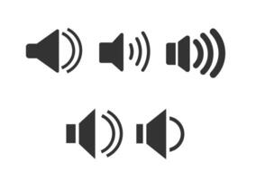 Sound speaker icon in black and white colour vector