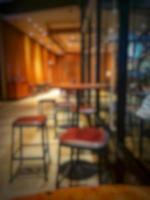 Defocused blurred photo of the interior of a Starbucks cafe in East Jakarta.