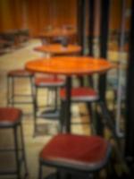 Defocused blurred photo of the interior of a Starbucks cafe in East Jakarta.