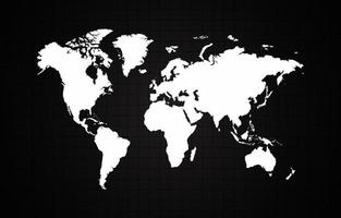 Black and White World Map Background vector