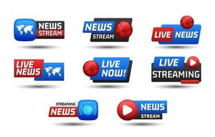 Gradient Live Streaming Label Set vector