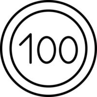 100 Speed Limit Vector Icon