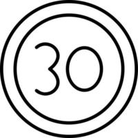 30 Speed Limit Vector Icon