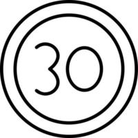 30 Speed Limit Vector Icon