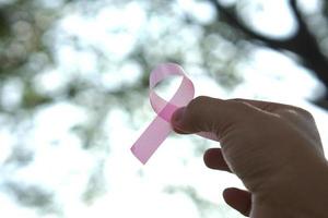 pink bow in female hands international women's day photo