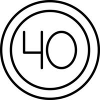 40 Speed Limit Vector Icon