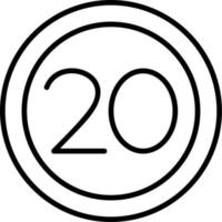 20 Speed Limit Vector Icon