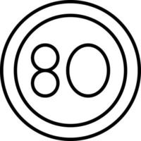 80 Speed Limit Vector Icon