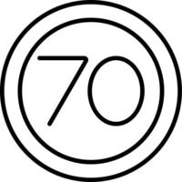 70 Speed Limit Vector Icon