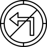 No Turn Left Vector Icon