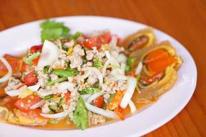 tailandés alimento, Preservado huevo ensalada foto