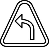 Turn Left Ahead Vector Icon