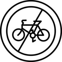 No Cycling Vector Icon