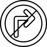 No Right Turn Vector Icon