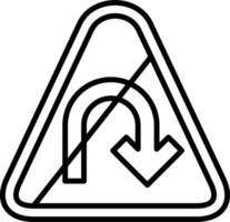 U-Turn Prohibited Vector Icon