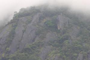 Attractive large mountain range with morning mist photo