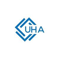 UHA technology letter logo design on white background. UHA creative initials technology letter logo concept. UHA technology letter design. vector