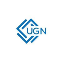 ugn tecnología letra logo diseño en blanco antecedentes. ugn creativo iniciales tecnología letra logo concepto. ugn tecnología letra diseño. vector