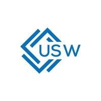 USW technology letter logo design on white background. USW creative initials technology letter logo concept. USW technology letter design. vector