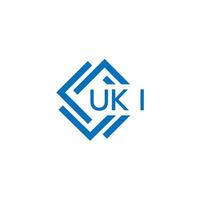 UKI technology letter logo design on white background. UKI creative initials technology letter logo concept. UKI technology letter design. vector